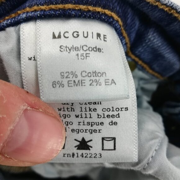 McGuire Wide Leg Cropped Released Raw Hem Jeans Size 26 Bessette Culotte 15F - Picture 12 of 12